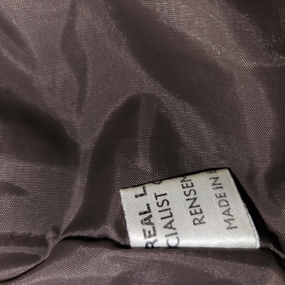 Womens Brown Aviator Leather Pants - Picture 6 of 7